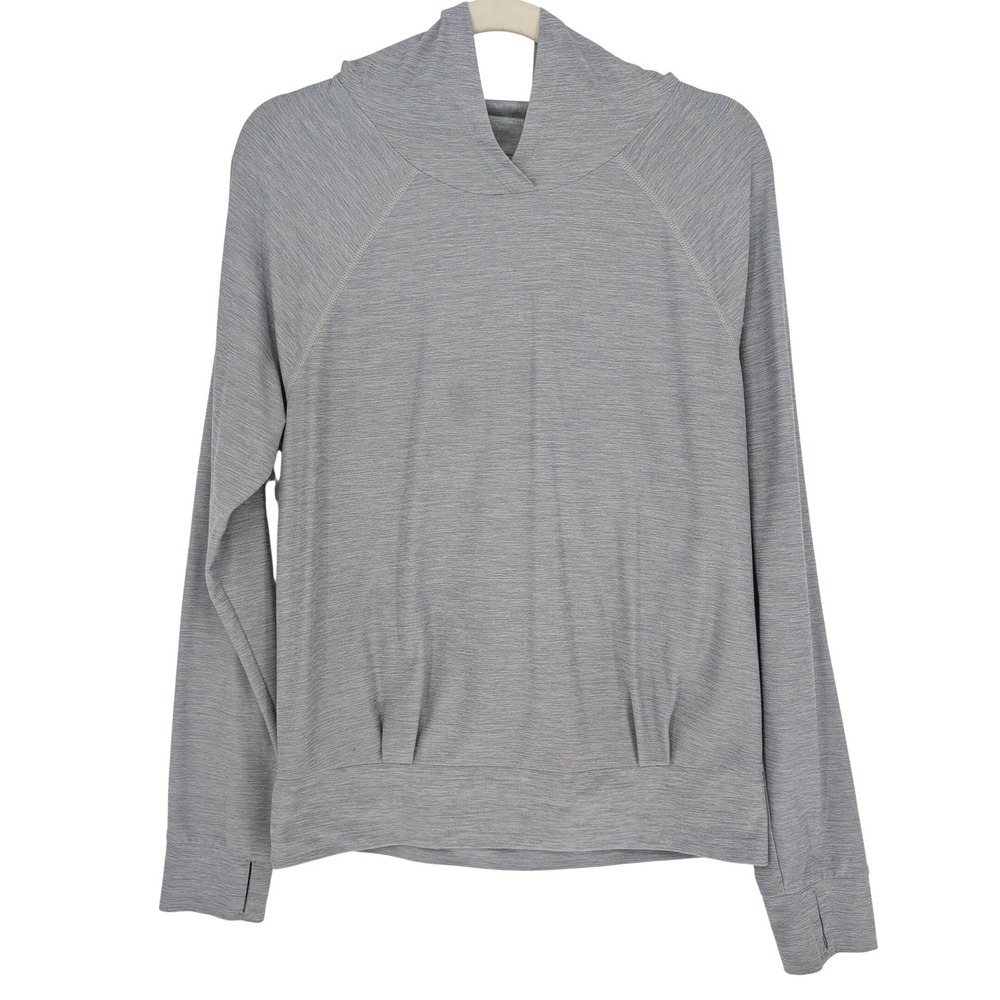The North Face FlashDry Hoodie Womens M Gray Long Sleeve Layering Hike Run Trail